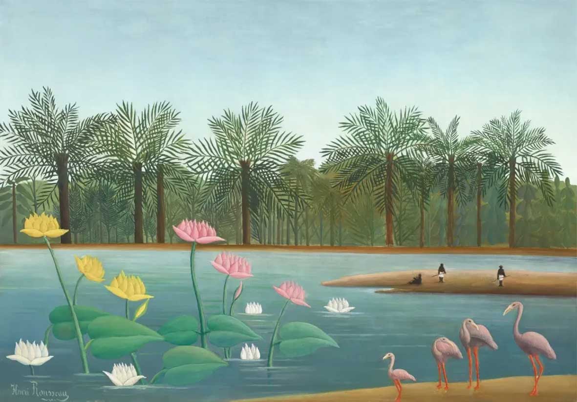 هانری روسو، Les Flamants، نقاشی منظره، گران ترین آثار حراجی 2023