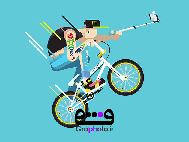 دانلود وکتور مرد دوچرخه سوار